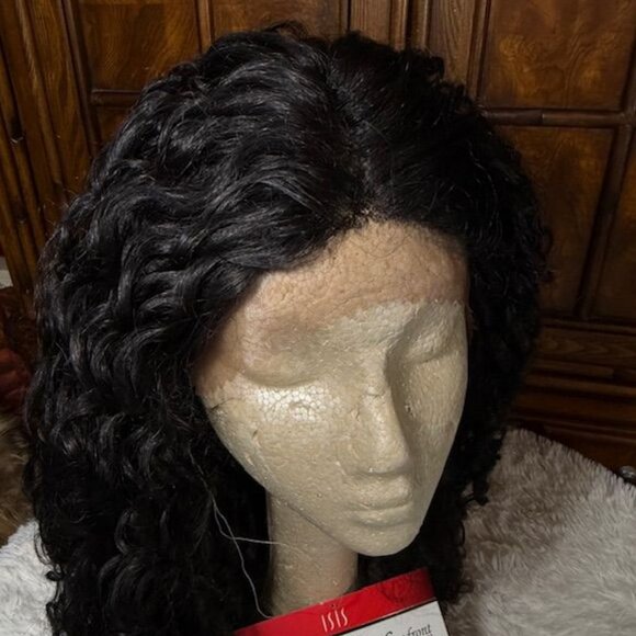 Isis Super Jacky 27" Lace Front Red Carpet Premiere Color 1B Wavy Synthetic Wig - Picture 5 of 16